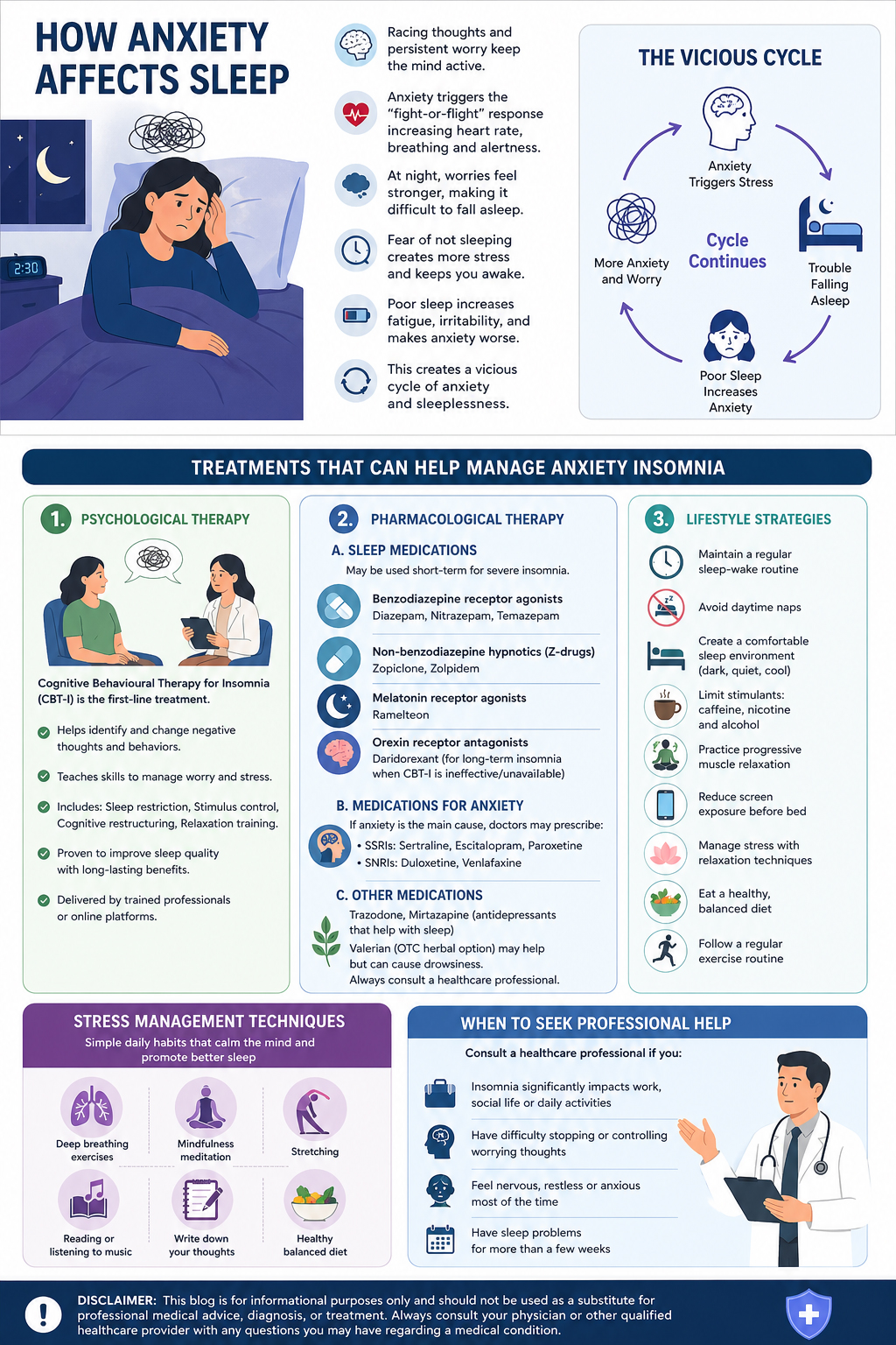 Treatments that can help in managing anxiety insomnia